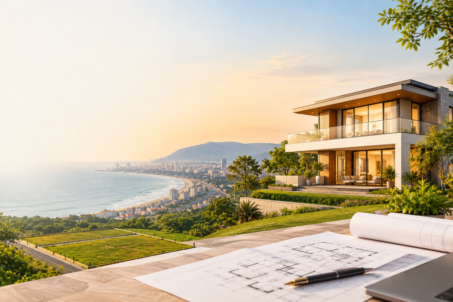 VizagPlots - Modern home and plots overlooking Visakhapatnam coastline
